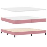 vidaXL Lit à ressorts avec tête de lit Rose 200 x 200 cm Velours