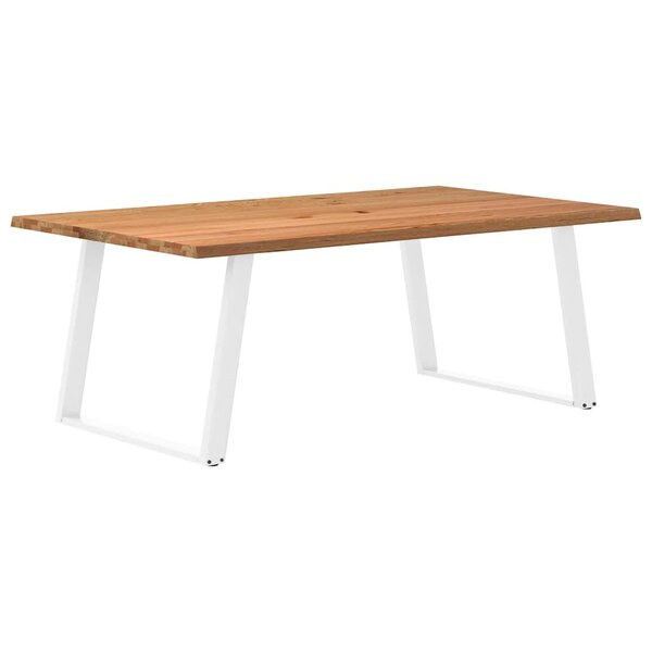 vidaXL Table à manger et bord naturel bois massif chêne rectangulaire