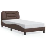 vidaXL Cadre de lit avec LED sans matelas Hvar marron 90x200 cm