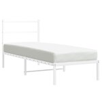 vidaXL Cadre de lit métal avec tête de lit blanc 80x200 cm