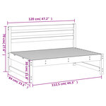 vidaXL Canapé central de jardin 120x80 cm bois de pin massif