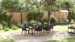 vidaXL Ensemble de salle à manger de jardin 7 pièces en poly rattan noir