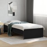 vidaXL Cadre de lit sans matelas noir 90x200 cm