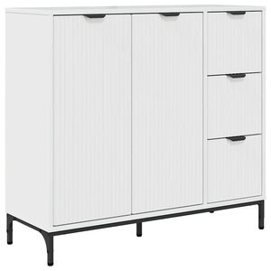 vidaXL Buffet Blanc brillant 89 5 x 33 x 82 cm Bois d'ingénierie
