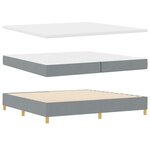vidaXL Lit à ressorts avec coussin Gris clair 200 x 200 cm tissu