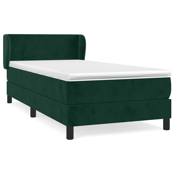 vidaXL Sommier à lattes de lit avec matelas Vert foncé 90x200 cm