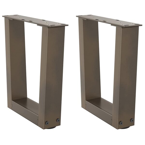vidaXL Pieds de table basse en forme de V  2 pièces  acier naturel  30 x (30-31 3) cm