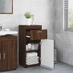 vidaXL Cabinet de salle de bain TULUM Chêne marron 37 x 31.5 x 82 cm