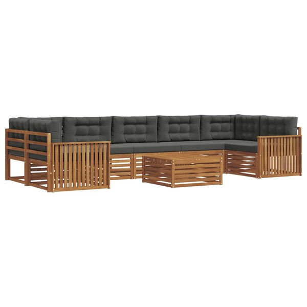 vidaXL Ensemble de canapés d'extérieur 8 pc Naturel et Anthracite