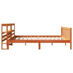vidaXL Cadre de lit et tête de lit sans matelas cire marron 200x200 cm