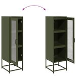 vidaXL Buffet haut vert olive 36x39x123 cm acier laminé à froid