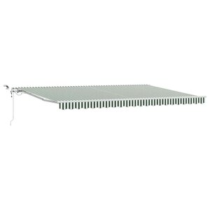 vidaXL Auvent Rétractable Vert et blanc 500 × 300 cm Tissu et Métal