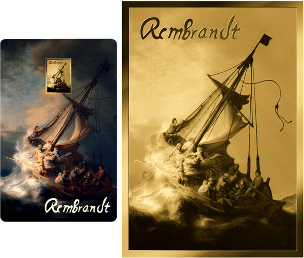 Monnaie STORM ON THE SEA OF GALILEE Rembrandt 1/1000 Oz Medaille Or
