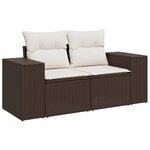 vidaXL Salon de jardin et coussins 11 Pièces marron résine tressée