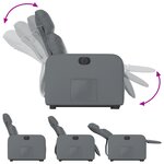 vidaXL Fauteuil inclinable électrique gris similicuir