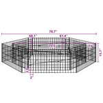 vidaXL Lit surélevé à gabion hexagonale 200x173x40 cm