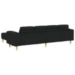 vidaXL Canapé de salon 3 Pièces Noir Polyester