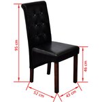 vidaXL Chaises à manger lot de 2 noir similicuir