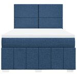 vidaXL Sommier à lattes de lit avec matelas Bleu 140x200 cm Tissu