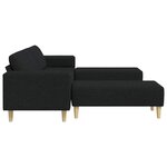 vidaXL Canapé de salon 3 Pièces Noir Polyester