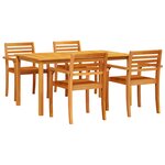 vidaXL Ensemble de salle à manger de jardin 5 pièces en bois d'acacia massif
