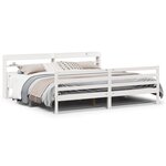 vidaXL Cadre de lit avec tête de lit sans matelas blanc 200x200 cm