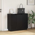 Buffet vidaXL avec LED en chêne noir 90x32x75 cm en bois d'ingénierie
