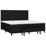 vidaXL Sommier à lattes de lit avec matelas Noir 200x200 cm Tissu