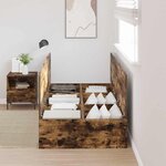vidaXL Cadre de lit avec rangement Chêne fumé 80 x 200 cm