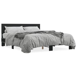 vidaXL Cadre de lit sans matelas noir 150x200 cm
