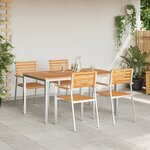 Ensemble de dîner de jardin 5 pièces vidaXL en bois massif de teck