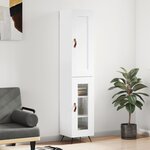 vidaXL Buffet haut Blanc brillant 34 5x34x180 cm Bois d'ingénierie