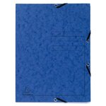 Chemise À Élastique 3 Rabats Carte Lustrée 355gm2 - A4 - Bleu - Exacompta