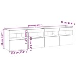 vidaXL Meubles TV muraux et lumières LED 2Pièces sonoma gris 80x30x40 cm