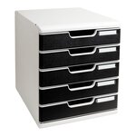 Module De Classement Modulo Office 5 Tiroirs Fermés - Noir - Exacompta