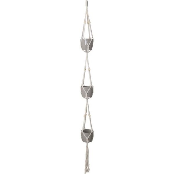 MACRAMÉ TRIPLE NoeUD PIERRES BLANC 160 CM