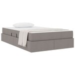 vidaXL Lit avec rangement et matelas Taupe 120 x 200 cm Polyester