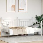 vidaXL Cadre de Lit de Jour Blanc 100x190 cm en Acier