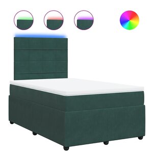 vidaXL Sommier à lattes de lit et matelas Vert foncé 120x200cm Velours