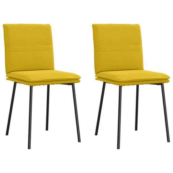 vidaXL Chaises à manger lot de 2 Jaune Velours