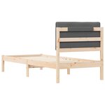 vidaXL Cadre de lit avec tête de lit rembourrée Gris foncé 75 x 190 cm
