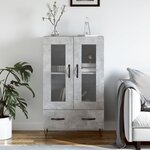 vidaXL Buffet haut gris béton 69 5x31x115 cm bois d'ingénierie