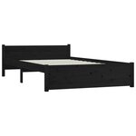 vidaXL Cadre de lit avec tiroirs Noir 140x190 cm