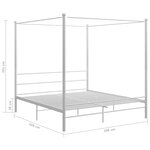 vidaXL Cadre de lit à baldaquin sans matelas blanc métal 200x200 cm