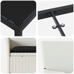 Ensemble de Salle à Manger de Jardin de 5 Pièces avec Coussins Rattan Poly Blanc
