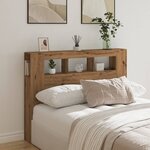 vidaXL Tête de lit à LED chêne artisanal 140x18 5x103 5 cm
