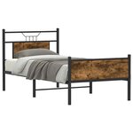 vidaXL Cadre de lit sans matelas chêne fumé 90x200cm bois d'ingénierie