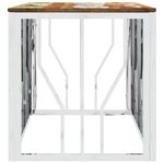 vidaXL Table basse argenté acier inoxydable/bois massif récupération