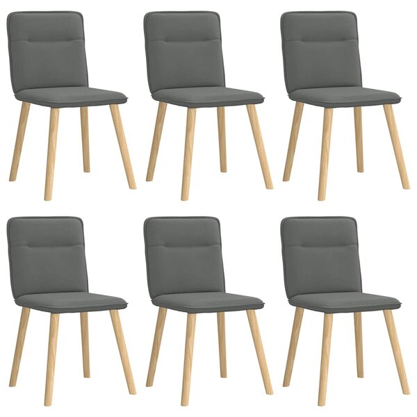 vidaXL Chaises à manger lot de 6 gris foncé tissu