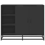 vidaXL Buffet noir 92x35x76 cm bois d’ingénierie